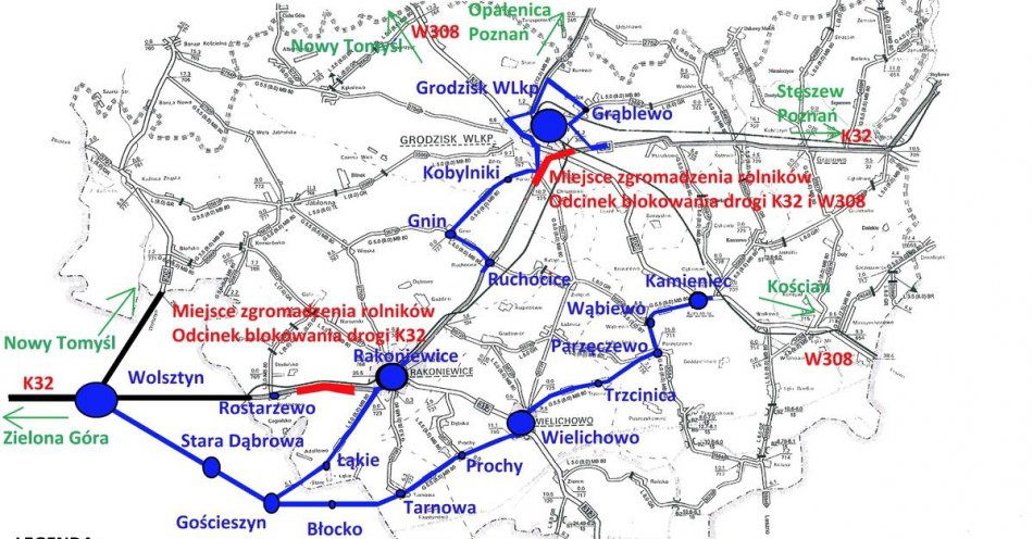 zdjęcie: Planowany protest rolników - będą utrudnienia w ruchu! / fot. KPP Grodzisk Wielkopolski