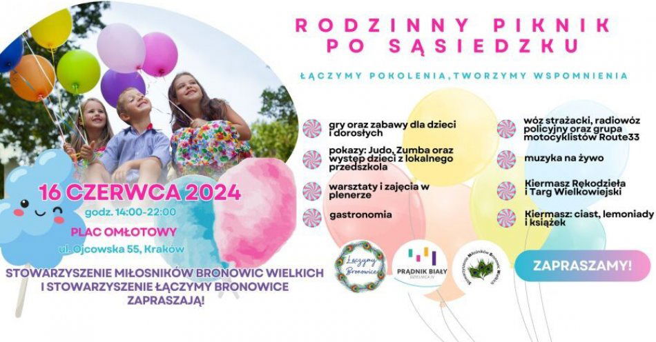 zdjęcie: Rodzinny piknik po sąsiedzku / fot. UM Kraków / Fot. materiały prasowe