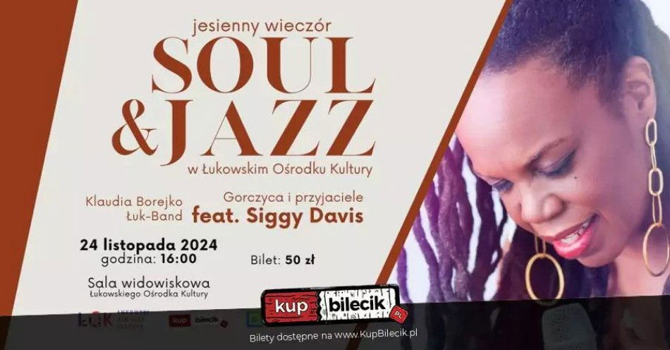 zdjęcie: Jesienny wieczór Soul&Jazz - Siggy Davis / kupbilecik24.pl / Jesienny wieczór Soul&Jazz - Siggy Davis