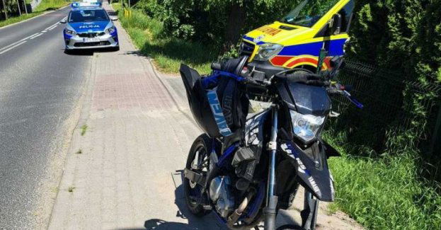 Wywrócił się motocyklem na drodze