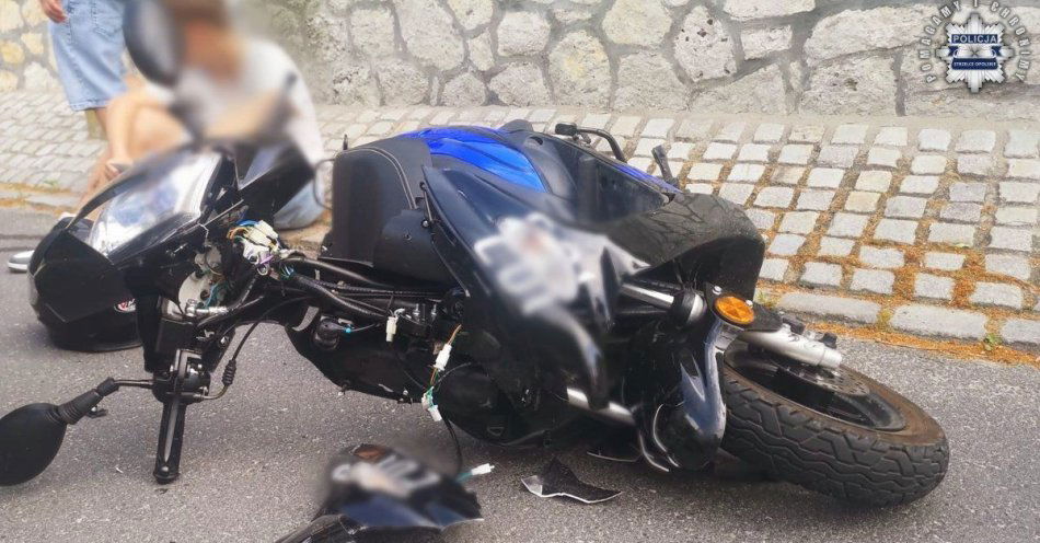 zdjęcie: Nieletni motorowerzysta spowodował kolizję drogową / fot. KPP Strzelce Opolskie