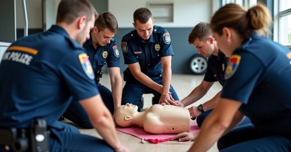 zdjęcie: Policjanci z Torunia doskonalą kwalifikowaną pierwszą pomoc / TM/ przykładowa ilustracja
