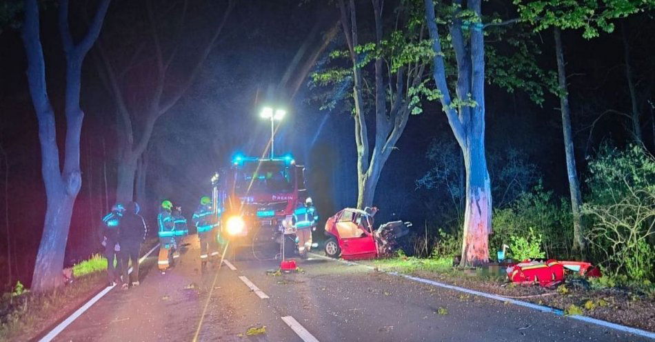 zdjęcie: Tragiczny wypadek na DW 487 / fot. KPP Olesno
