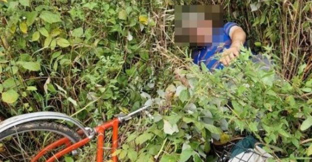 Pijany cyklista przed policjantami ukrył się w zaroślach