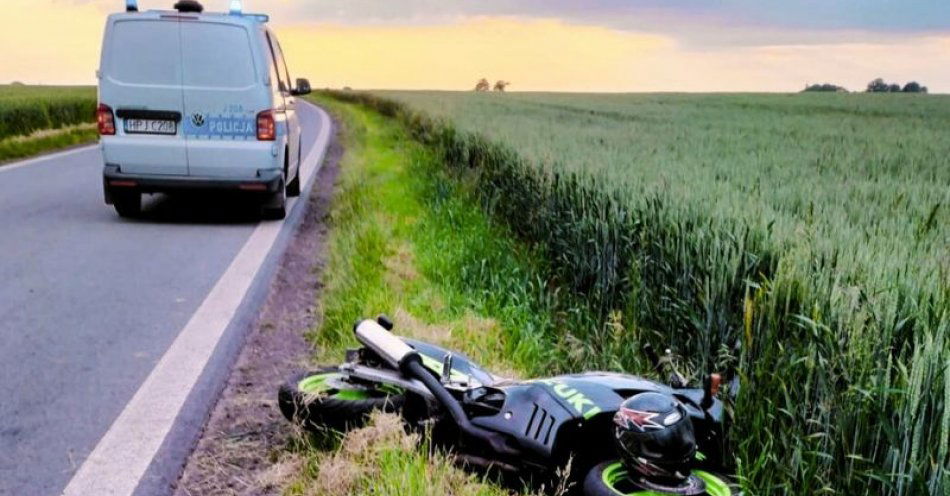 zdjęcie: Nietrzeźwy motocyklista wypadł z drogi - apelujemy o rozsądek / fot. KPP Głubczyce