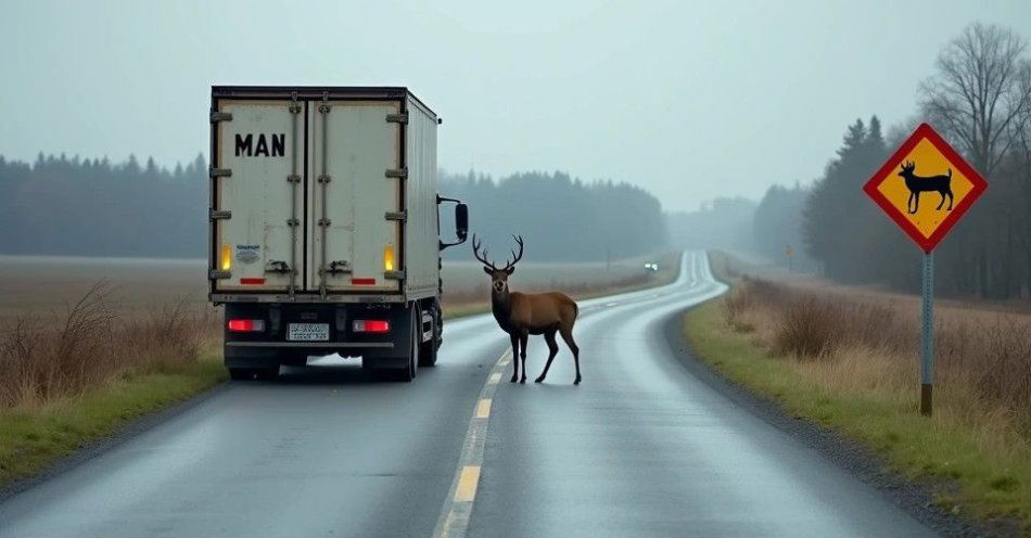 zdjęcie: Kierowca ciężarówki nie uniknął zderzenia z łosiem na DK62 / TM/ przykładowa ilustracja