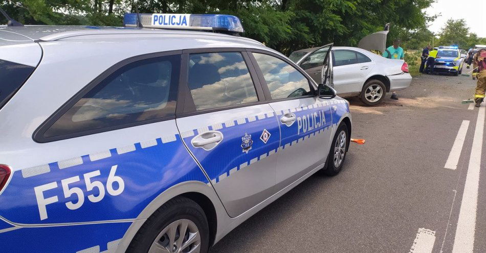 zdjęcie: Pijany kierowca wjechał do rowu i uderzył w drzewo / fot. KPP w Łasku