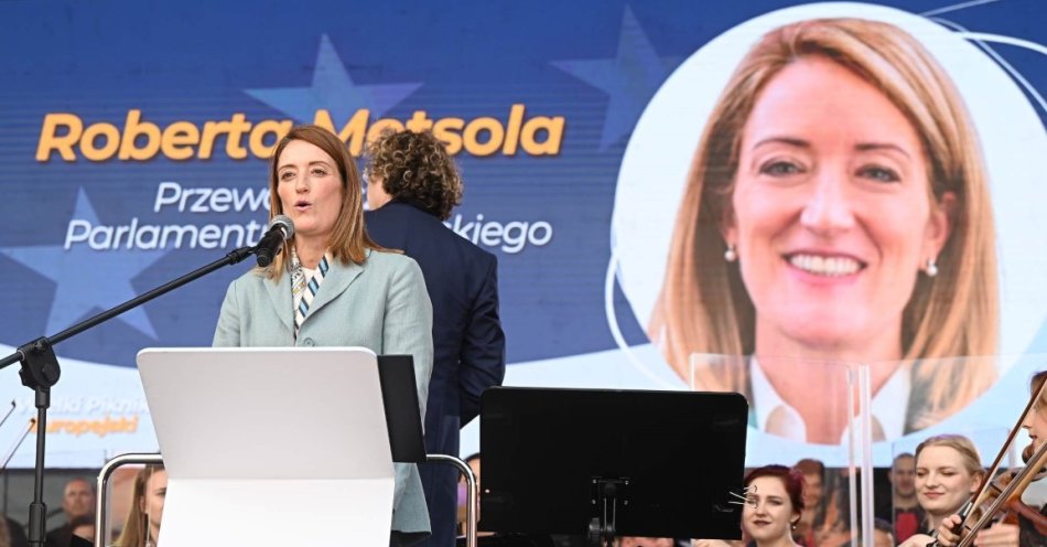 zdjęcie: Roberta Metsola doktorem honoris causa Politechniki Łódzkiej - za działania na rzecz europejskiej jedności / Fot. PAP/C. Piwowarski (1)