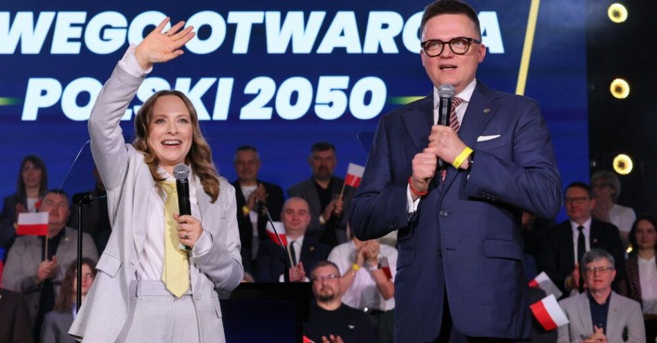 zdjęcie: Polska 2050 Szymona Hołowni zmieniła nazwę na Polska 2050 Rzeczpospolitej Polskiej / Warszawa, 21.03.2026. Wicemarszałek Sejmu Szymon Hołownia (P) i przewodnicząca partii Katarzyna Pełczyńska-Nałęcz (L) na Kongresie Nowego Otwarcia Polski 2050, 21 bm. w Warszawa. Polska 2050 Szymona Hołowni zmieniła nazwę na Polska 2050 Rzeczpospolitej Polskiej. (mr) PAP/Paweł Supernak