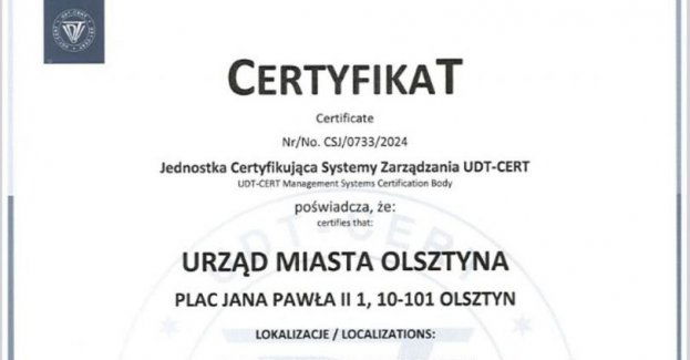 Urząd ponownie z certyfikatem ISO