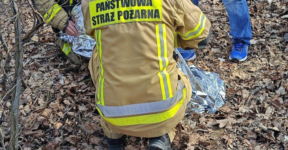 zdjęcie: Szczęśliwe odnalezienie seniora przy stawach w Bestwinie / fot. KMP w Bielsku-Białej