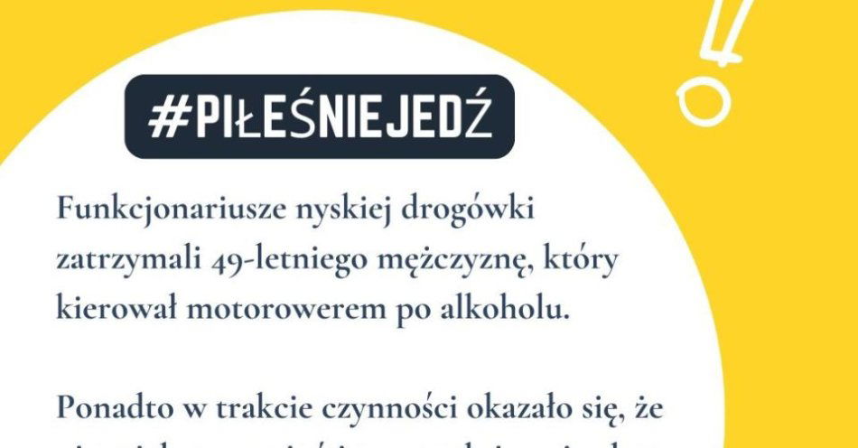 zdjęcie: Nietrzeźwy motorowerzysta zatrzymany przez nyskich policjantów - miał blisko promil alkoholu i nie powinien w ogóle wsiadać na pojazd / fot. KPP Nysa