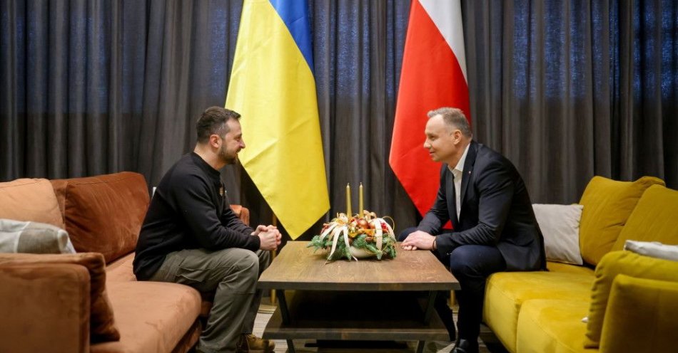zdjęcie: Spotkanie z prezydentem Ukrainy było okazją do złożenia świątecznych życzeń, ale także dyskusji planów strategicznych / fot. PAP