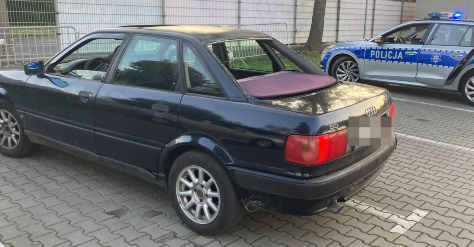 zdjęcie: Jechał Audi bez tylnej szyby / fot. KMP Lublin