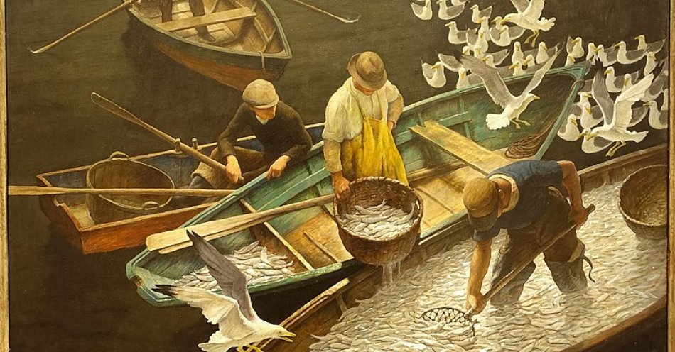 zdjęcie: Ilustrował reklamy dla takich firm jak Lucky Strike i Coca-Cola / Fot. Dark Harbor Fishermen/Wikimedia Commons (Exhibit in the Portland Museum of Art - Portland, Maine, USA)