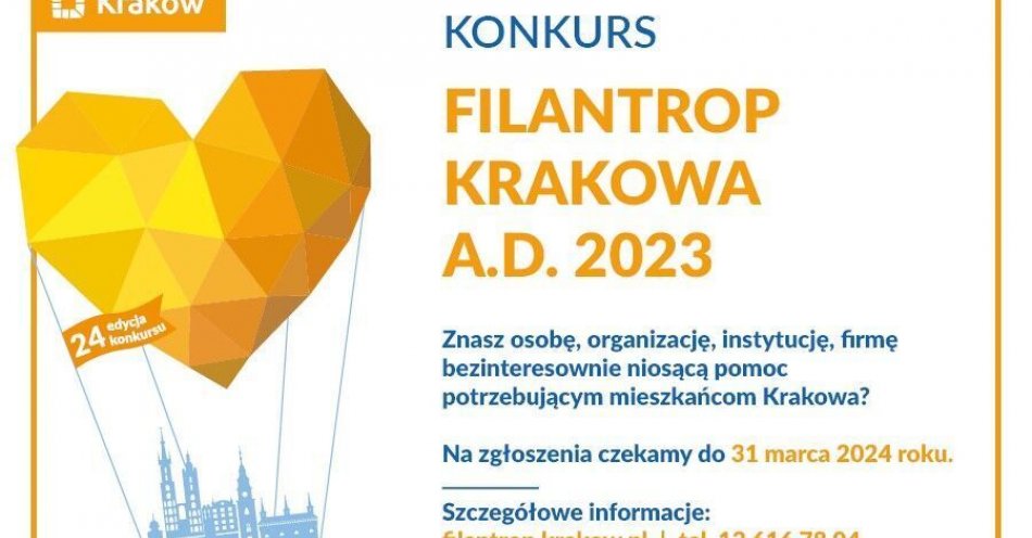 zdjęcie: Kto zostanie Filantropem Krakowa A.D. 2023? / fot. UM Kraków / Fot. Obywatelski Kraków