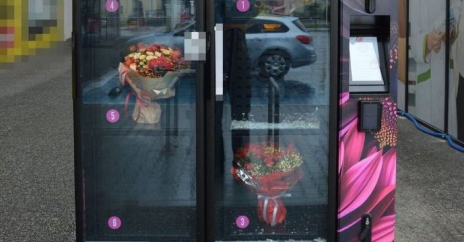 zdjęcie: 33-latek włamał się do kwiatomatu i ukradł bukiet, który w ramach przeprosin miał wręczyć swojej partnerce / fot. KMP Zamość