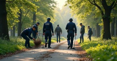 Dzielnicowi sprzątali z mieszkańcami przy Polnych Domach
