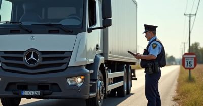 Młody kierowca ciężarówki zatrzymany w Choczu bez uprawnień