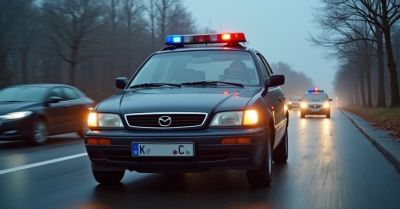 Pościg we Wrocławiu zakończony zatrzymaniem kierowcy Mazdy