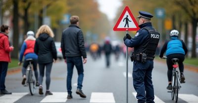 Strzelin: policja kontroluje pieszych i rowerzystów
