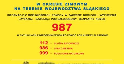 Zimowa pomoc dla osób bezdomnych w województwie śląskim