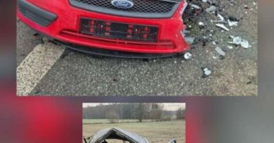 Uwaga kierowcy: zderzenie dwóch aut na DK61 w Sieluniu