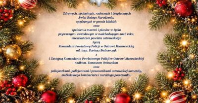 Komendant składa życzenia świąteczne i noworoczne