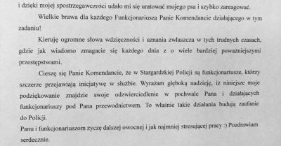 Podziękowania dla stargardzkich policjantów po skutecznej akcji