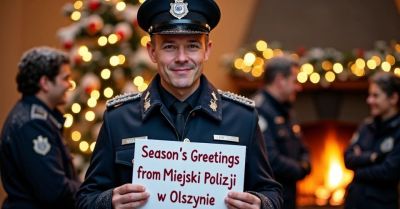 Komendant Miejskiej Policji w Olsztynie składa życzenia świąteczne