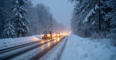 Trudne warunki na drogach po opadach śniegu