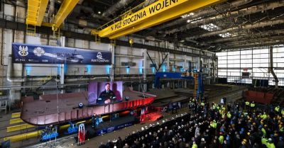 Gdynia: położono stępkę pod nowy okręt ratowniczy dla Marynarki Wojennej RP