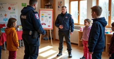 Dzielnicowi na półkoloniach MOK uczą zasad bezpieczeństwa