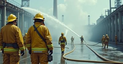 Strażacy z Limanowej ćwiczyli walkę z ogniem, kwasem i wysokością