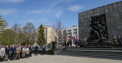 W 83. rocznicę wybuchu powstania w getcie warszawskim zawyły syreny alarmowe